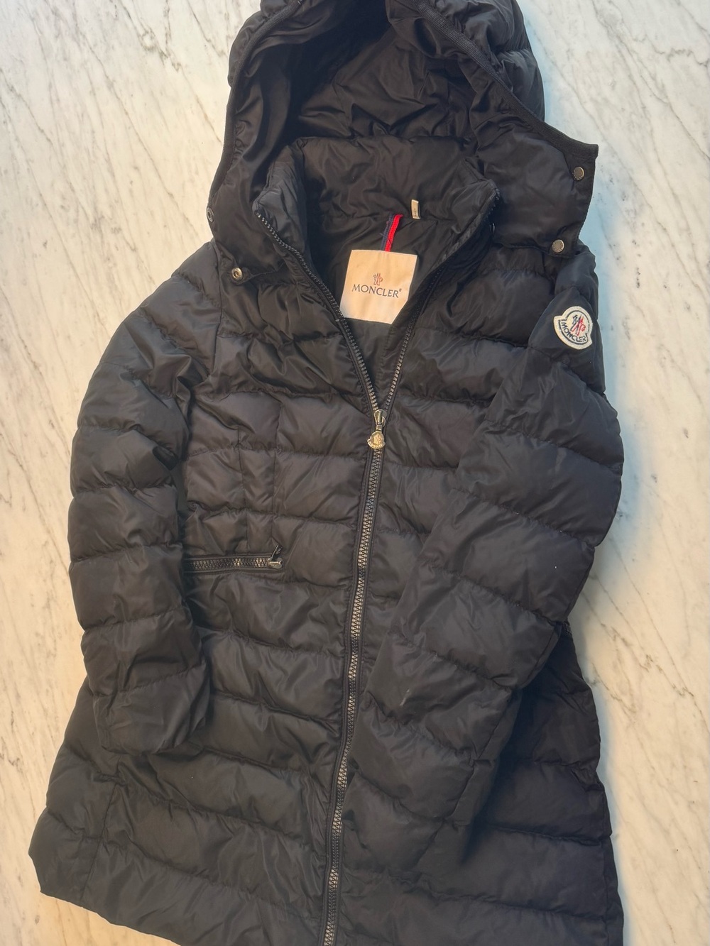 Moncler Black Hooded Quilted Down Puffer Jacket